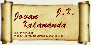 Jovan Kalamanda vizit kartica